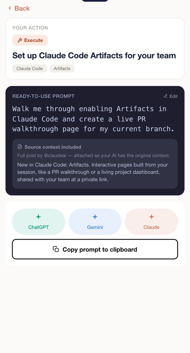 Stockless screen: a ready-to-run prompt with ChatGPT, Gemini and Claude buttons